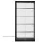 Locking glass display cabinet with height adjustable shelving 