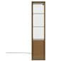 Glass display cabinet with interior lighting