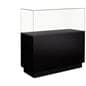 Frameless glass display cabinet with unobstructed viewing