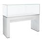 Glass display table case with uv protective tempered glass top
