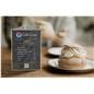 Plastic sign holder in cafe with dessert menu