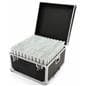 Trade show floor tile carrying case shown holding interlocking pieces