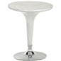 White Trade Show Table and Chairs, Plastic & Synthetic Leather
