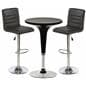 Black Gas Lift Chair and Table Set with Chrome Accents
