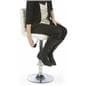 White Gas Lift Chair and Table Set, Height Adjustability