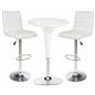 White Gas Lift Chair and Table Set for All-Day Comfort