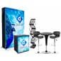 Trade show display kit with illuminated SEG single sided full color graphic backwall
