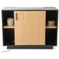 Two tone retail showcase with four rear shelves 