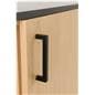 Two tone retail showcase with shelf weight of 50 pounds