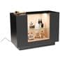 Two tone retail showcase with overall depth of 22 inches 