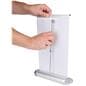 Desktop banner stands with chrome and silver base