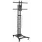 Black Plasma TV Stand with 4 Clear Literature Pockets for 8.5" x 11" Materials