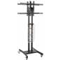 Double Sided TV Stand with 4 Clear Literature Pockets, Acylic
