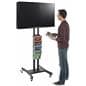 Modern Double Sided TV Stand with 4 Clear Literature Pockets