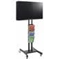 Double Sided TV Stand with 4 Clear Literature Pockets, Black Finish