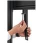 This mobile tv stand has mounting brackets