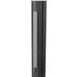 This mobile tv stand has a gray cable management system