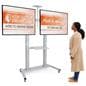 Dual screen tv stand with brackets for two monitors 