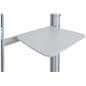 Dual screen tv stand with audio visual tray