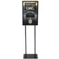 Steel poster stand with glossy finish