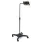 L-arm adjustable tablet holder with wheels is height adjustable 