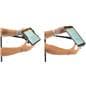 L-arm adjustable tablet holder with wheels and horizonal to vertical display 