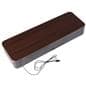 Monitor stand comes in a warm brown wood grain look top with black sides