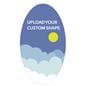 24 x 48 hanging outdoor shaped signs with customized shape and graphics