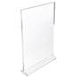 Recycled acrylic tabletop sign holders with base width of 11 inches