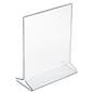 Recycled acrylic tabletop sign holders made with an 95% eco-friendly recycled acrylic material
