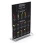 Recycled acrylic tabletop sign holders with t-styled design