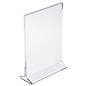 Recycled acrylic tabletop sign holders with 5 inch by 7 inch media size