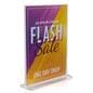 Recycled acrylic tabletop sign holders with clear plastic material