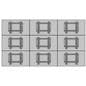 Steel 3x3 LCD video wall TV mounting system
