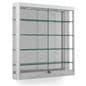 Wall LED display cabinet in silver