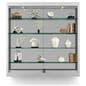 Wall LED display cabinet with glass shelves