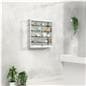 Wall LED display cabinet mounted on a wall in a reception area