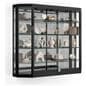 Black Wall Mounted LED Display Cabinet