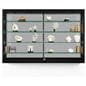 LED wall showcase cabinet with glass shelves