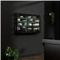 LED wall showcase cabinet mounted to a wall