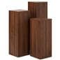 Wood grain pedestals with for retail merchandise
