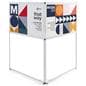 Multi Direction corner signage includes two 36 x 24 foam core board panels