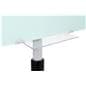 Mobile glass whiteboard with transparent accessory tray