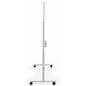 Whiteboard on wheels in profile view