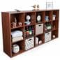 Wood cube commercial display organizer shelving with 15 cubbies