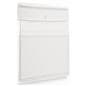 Wall mounted sign holder with notched back for hanging with hardware