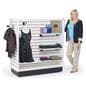 White Melamine Finish Freestanding Slatwall Display