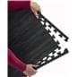 Black Wood Grain Floor Mats, Non-Toxic & Odor Free