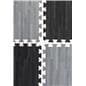 Black & Gray Wood Grain Floor Mats Soft Foam Tiles