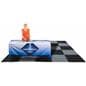 Black & Gray Wood Grain Floor Mats w/ Jigsaw Pattern